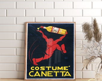 Costume Canetta Liquor, Food&Drink Posters, Vintage Poster, Vintage Wall Art, Retro Wall Art, Art Deco Decor, Retro Poster, Gift Idea