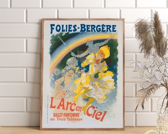 Arc en Ciel Ballet Pantomime, Art Prints, Vintage Poster, Vintage Wall Art, Retro Wall Art, Art Deco Decor, Retro Poster, Gift Idea