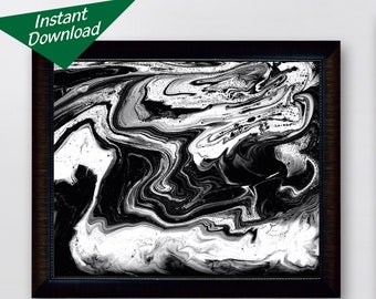 Abstract, Black and Gray, Black and White, Marble, Swirl, Texture, Wall Art,  Decor, Instant Download, Boho Chic, Digital Download
