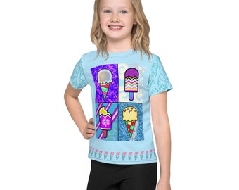 T-shirt girocollo per bambini Pop Art Desserts