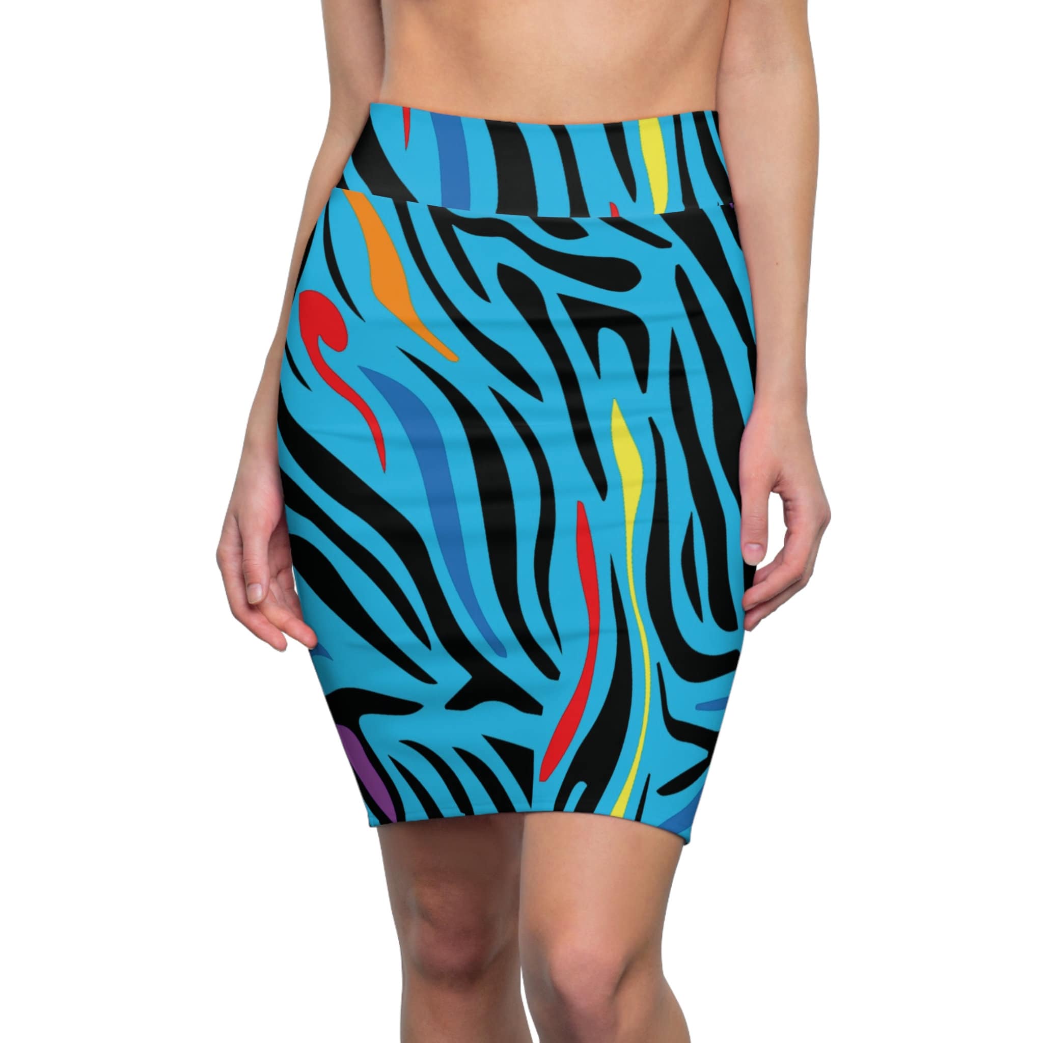 Womens Zebra Print Pencil Skirt | Rainbow Zebra Print Pencil Skirt - Etsy