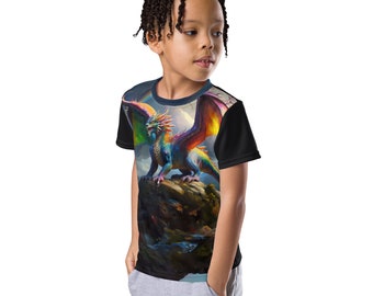 T-shirt à col rond pour enfants Dragons Exist | T-shirts pour enfants des tailles 2T à 7