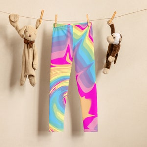 Pastel Swirl Design Kid&#39;s Leggings | Child&#39;s Leggings Size 2T to 7