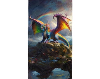 Dragon Beach Towel | 30x60 Bath Sheet Size Thin and Absorbant Beach Towel