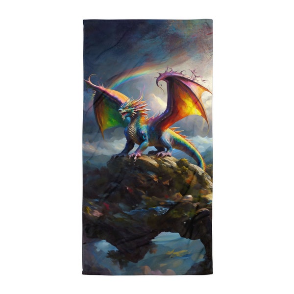 Dragon Beach Towel | 30x60 Bath Sheet Size Thin and Absorbant Beach Towel