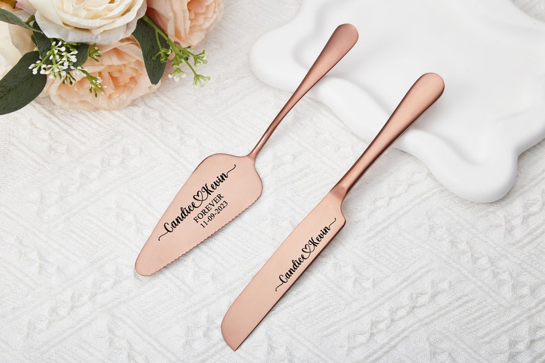 Personalized Wedding Cake Cutting Set Wedding Cake Knife Etsy