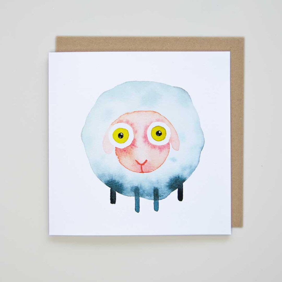 Dina Woolly Greeting Card - Quirky Watercolour Sheep - Etsy