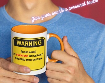 Taza de café divertida de aviación: regalo sarcástico para auxiliares de vuelo. Taza intolerante a la mierda.