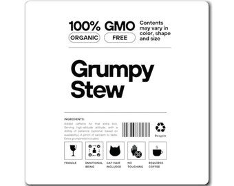 Imán divertido para la nevera: regalo con humor sarcástico para la cocina; imán con ingredientes para guiso gruñón.