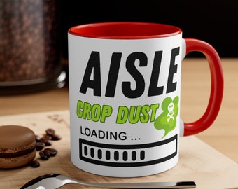 Taza de café divertida de aviación: regalo humorístico para azafatas. Taza de estofado gruñón con polvo de cultivo de pasillo.
