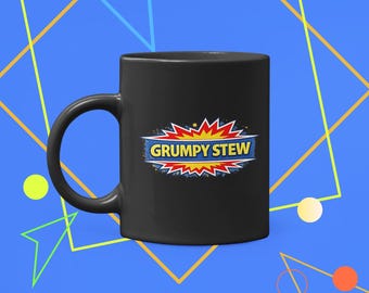 Taza de café de azafata: regalo divertido con humor aeronáutico: taza de estofado gruñón con explosión de cómic
