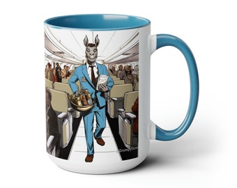 Taza de Auxiliar de Vuelo - Regalo Divertido de Aviación - Taza "Burro de Pasillo" de Grumpy Stew, 15 oz