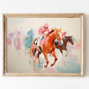 Vintage Pferderennen Print: Pink Jockey, Reiter Kunst (Digitaler Download)