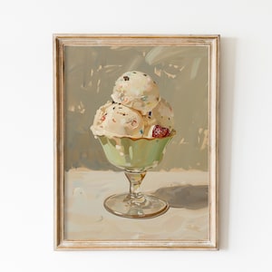 Gelato Print, Ice Cream Poster, Pastel Wall Art Summer Wall Art, La Dolce Vita Wall Art, Kitchen Decor, Dessert Room Decor Ice Cream Cup Art