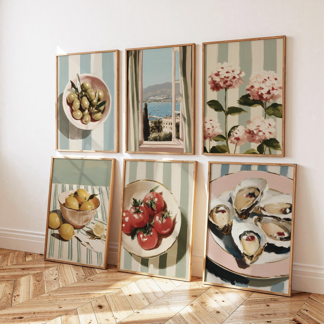set of three mediterranean kitchen prints | framed... Mediterranean Wall Art Set of 6, Amalfi Italian Kitchen Decor Prints ...