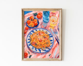 Spaghetti Food Poster: Retro Kitchen Wall Art (Digital Download)