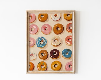 Colorful Donuts Print: Modern Kitchen Wall Art (Digital Download)