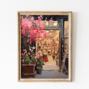 Vintage Library Poster, Pastel Academia New York Print 1950s Aesthetic, Soft Girl Aesthetic, Reading Posters, Preppy Room Decor, Pink Corner