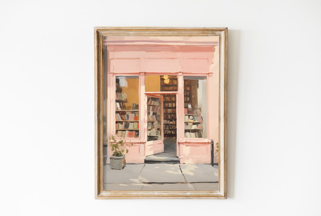 Pastel Academia Library Print | Vintage Bookstore, New York (digital ...