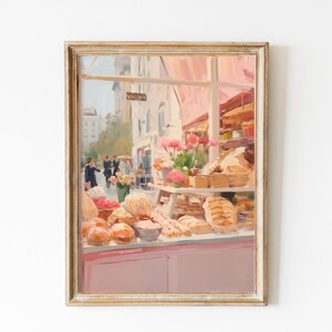 Vintage Paris Bakery Print: Pastel Pink French Decor (Digital Download)