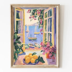 Impression de fenêtre ouverte de Matisse : art de la navigation côtière fauvisme (téléchargement numérique)