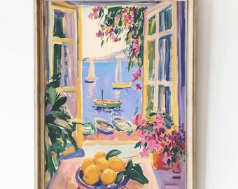 Matisse Open Window Print: Fauvism Coastal Sailing Art (Digital Download)