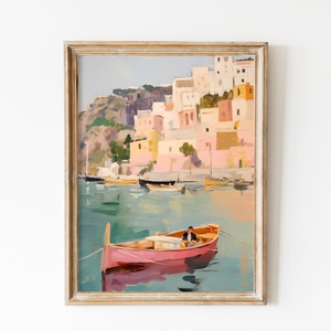 Retro Amalfi Coast Print: Italy Seaside Art (Digital Download)