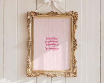 Pink Sardines Print: Retro Kitchen Wall Art (Digital Download)