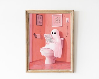 Pink Halloween Bath Mat With Spooky Ghosts - Non-Slip, Absorbent Bathroom Rug For Halloween Decor 11 thumbnail image