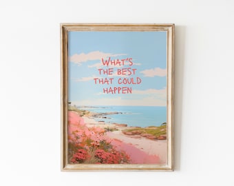Retro Beach Quote Print: Uplifting Affirmation Art (Digital Download)