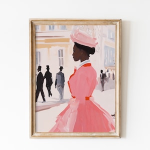 Vintage African American Art, Black Woman Wall Art,Victorian Printable Art, Elegant Woman Portrait, Fashionable Black Woman Portrait