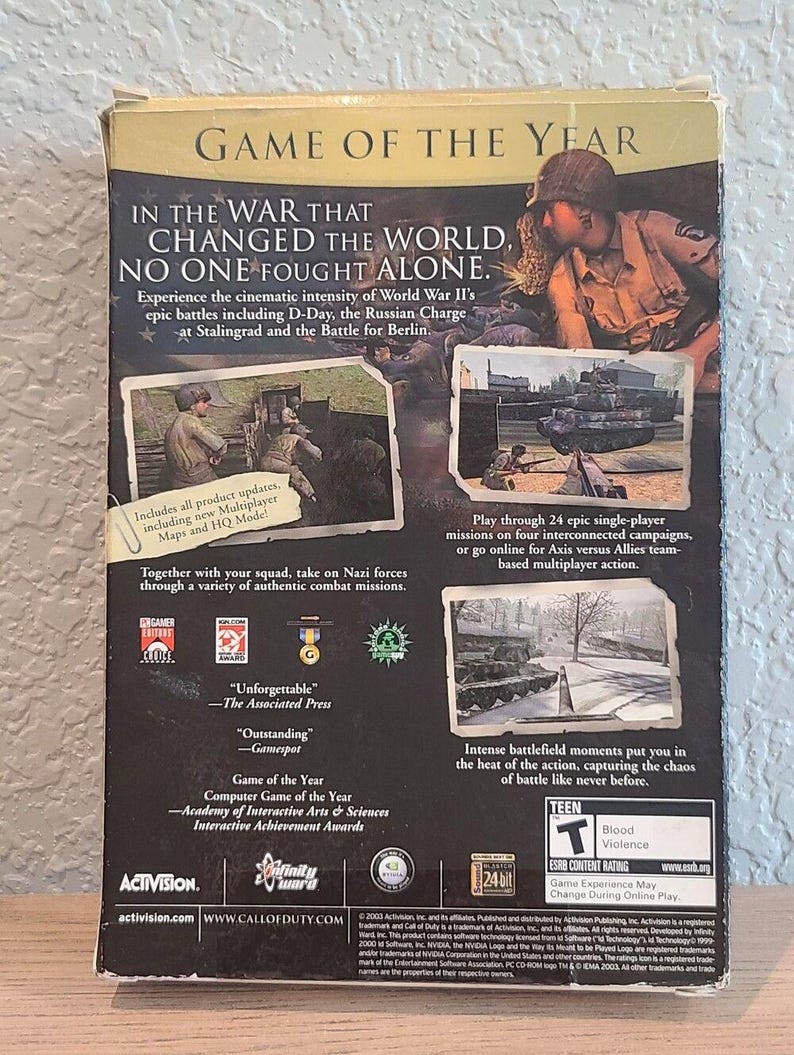 2003 Call of Duty PC CD-ROM Game of the Year Edition Activision - Complete afbeelding 2