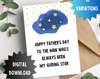 Father's Day Printable Foldable Card Template Gift From - Etsy