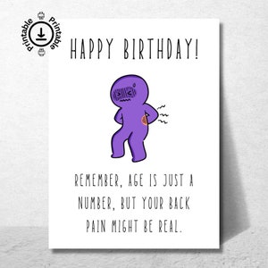 Printable Birthday Card Funny, Funny Birthday Card, Last Minute Card ...