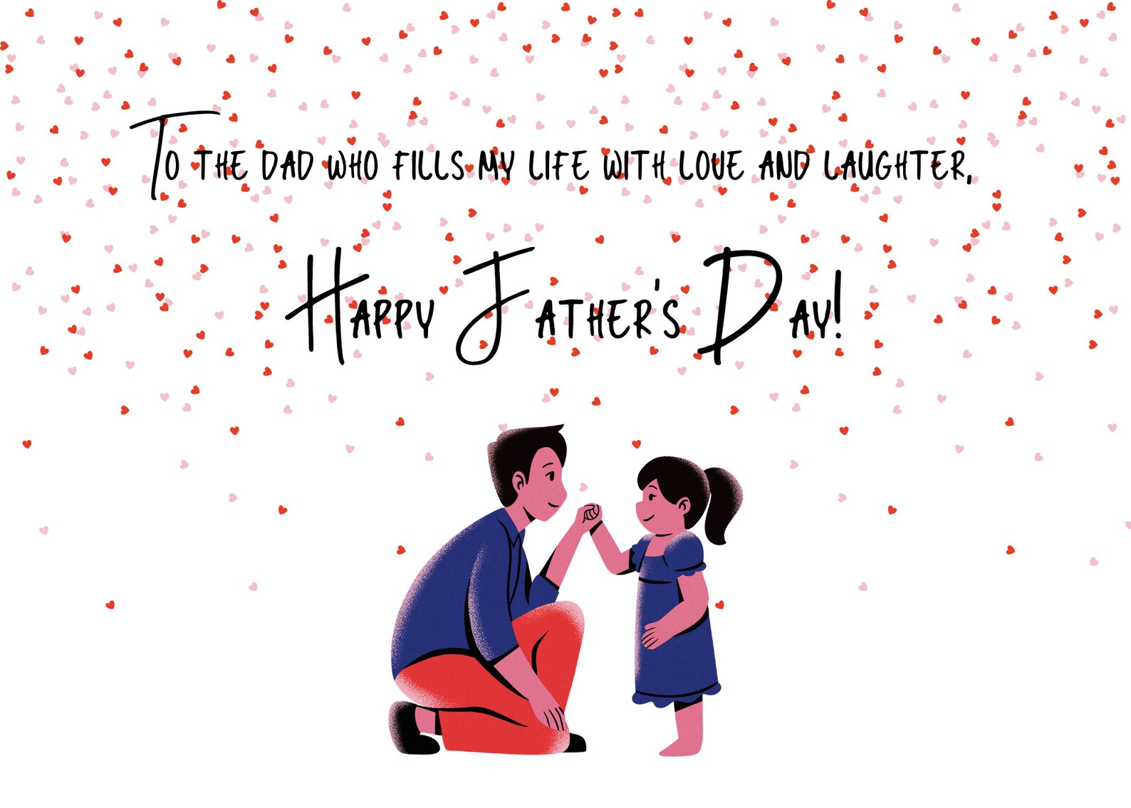 Father's Day Printable Foldable Card Template Gift From Daughter 16 ...