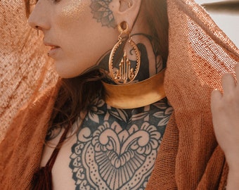 SPECKTRA EARRINGS | earrings | boheme | ethnique | tribal | boho | jewelry | brass | gold | earweight |