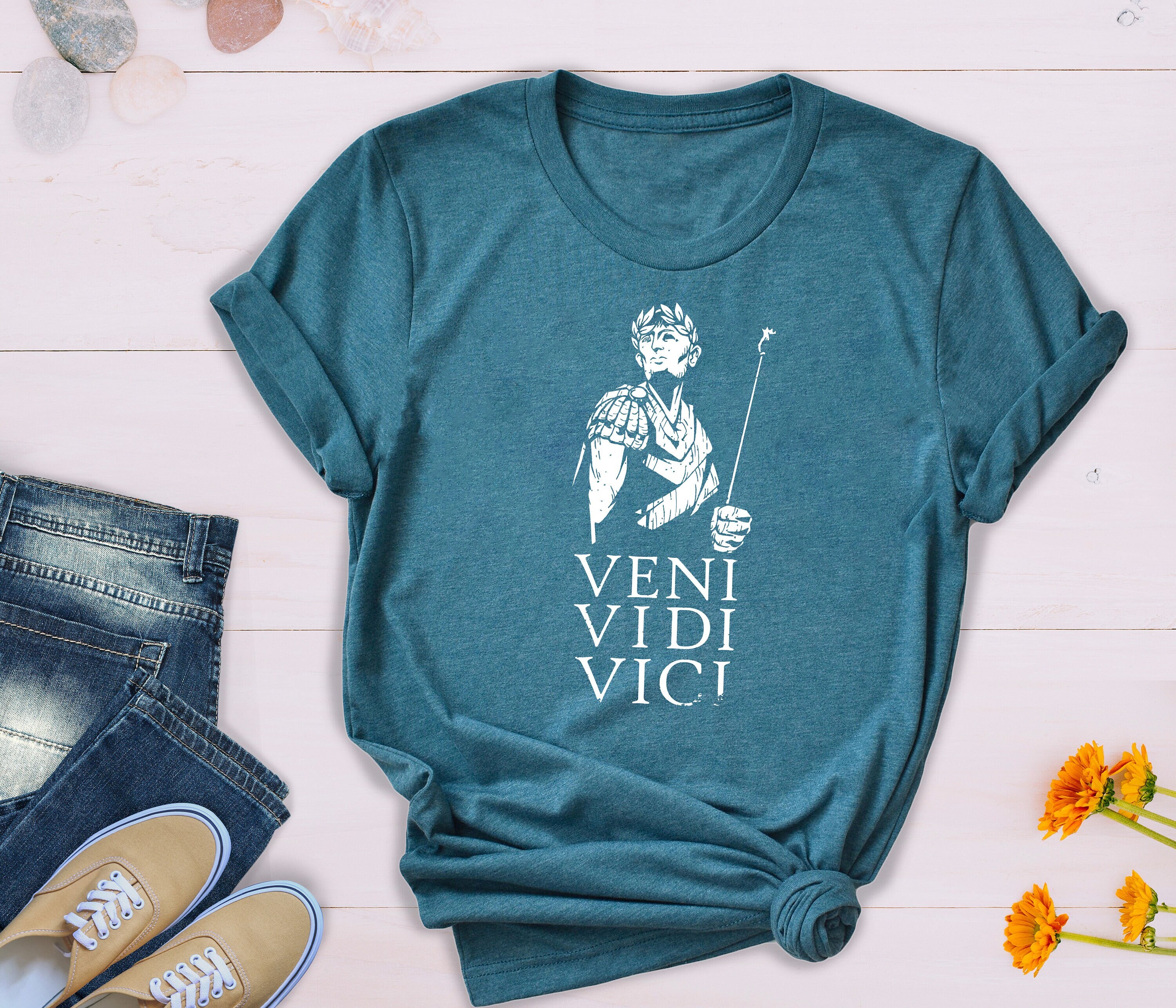 1 LEFT Vidi Vici Veni men's Humor T-shirt -  Israel