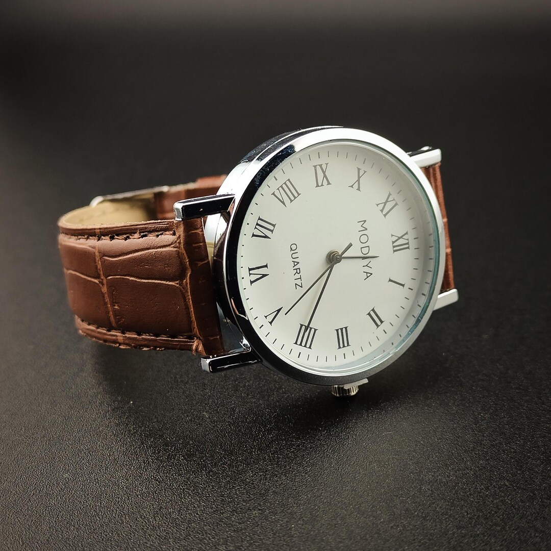 Orologio Da Polso Zcc Romani Uomo Automatico Cinturino In Pelle Casual Nero Nero
