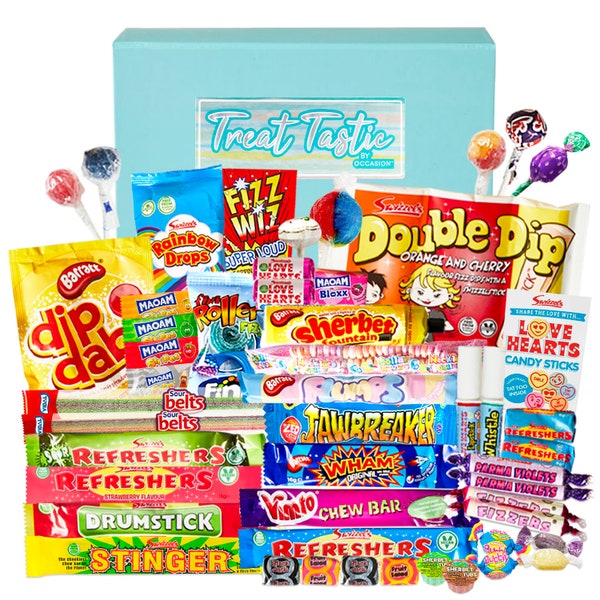 XL 50 Piece Retro & Sour Sweet Selection Gift Hamper Box | Perfect for Sweet Lovers Happy Birthday Congratulations Thinking of You Thank You