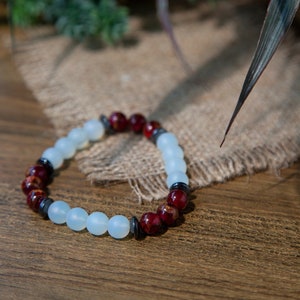 Opal & Bloodstone Gemstone Bracelet: Aries Courage Jewelry