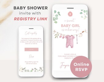 baby girl shower digital invite pink baby shower invite girl pink baby shower clothes invite baby girl shower evite baby girl shower invite