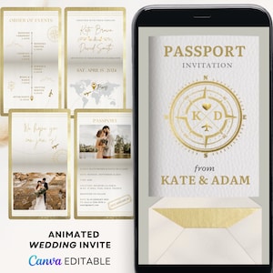Zielland Hochzeitseinladung digital Reisepass Einladung Video Reisepass Hochzeitseinladung Vorlage Hochzeitspass digital online rsvp