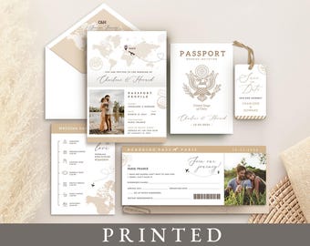 Destination Wedding Invitation passport wedding invitation passport invite destination invite travel wedding invite printed wedding invite