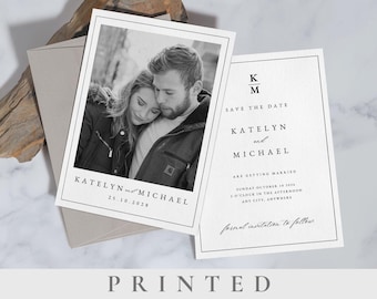 Printed Save the date with photo save the date classy save the classic Save the Date elegant save the date invite formal save the date cards