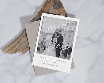 Save the date card with photo wedding Save the date polaroid save the date invite save the date printed save the date printing custom