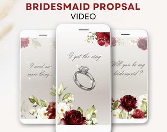 Bridal proposal invite bridal invite bridal digital invitation Digital bridesmaid proposal invitation will you be my bridesmaid invite video