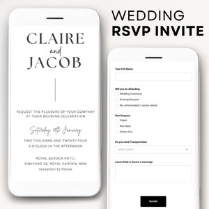 online wedding invitation, digital wedding invite online rsvp tracking, minimalist wedding website invitation with rsvp online, minimal wedding invite digital, simple wedding invitation digital, minimalist wedding evite with rsvp, minimalist invite
