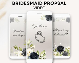 Elegant Bridesmaid proposal invitation Bridesmaid proposal video digital bridesmaid invite will you be my bridesmaid digital proposal evite