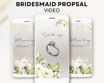 Will you be my bridesmaid digital proposal Will you be my matron of honor will you be my maid of honor evite Bridesmaid proposal invitation