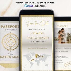 digital save the date Passport save the date envelope invite destination save the date video save the date evite save the date digital